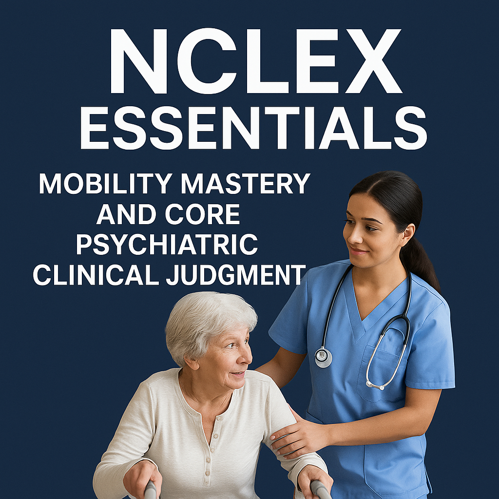NCLEX Essentials: Mobility Mastery and Core Psychiatric Clinical Judgment