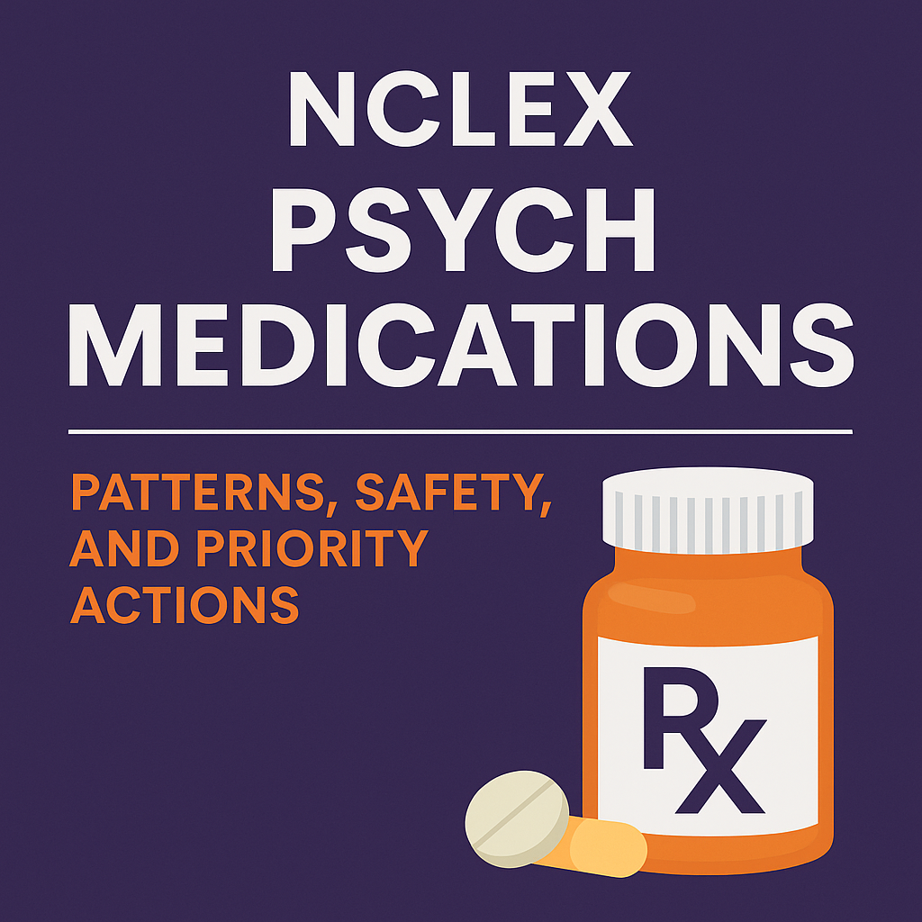 NCLEX Psych Medications: Patterns, Safety, and Priority Actions
